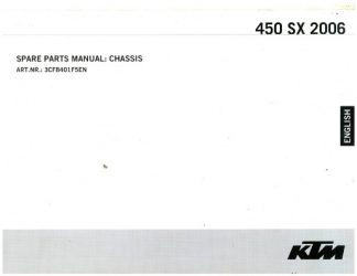Official 2006 KTM 450 SX Chassis Spare Parts Manual