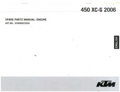 Official 2006 KTM 450 XC-G Engine Spare Parts Manual