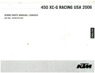 Official 2006 KTM 450 XC-G Racing Chassis Spare Parts Manual