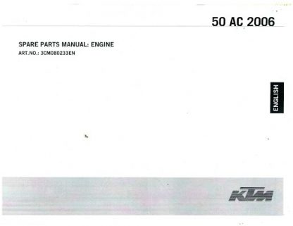 Official 2006 KTM 50 AC Engine Spare Parts Manual