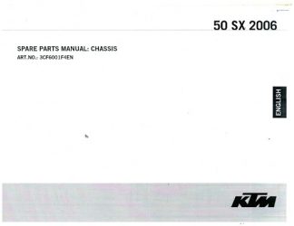 Official 2006 KTM 50 SX Chassis Spare Parts Manual
