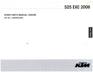 Official 2006 KTM 525 EXC Engine Spare Parts Manual