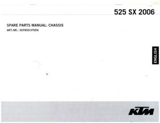 Official 2006 KTM 525 SX Chassis Spare Parts Manual