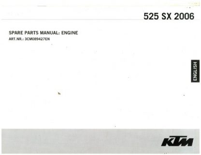 Official 2006 KTM 525 SX Engine Spare Parts Manual