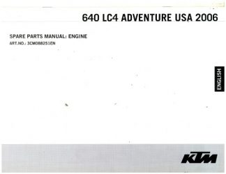 Official 2006 KTM 640 LC4 Adventure Engine Spare Parts Manual