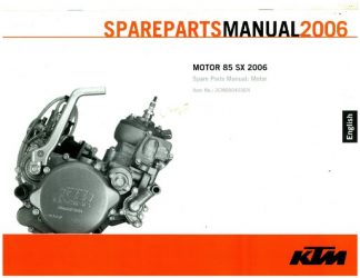 Official 2006 KTM 85 SX Engine Spare Parts Manual