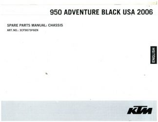 Official 2006 KTM 950 Adventure Black Chassis Spare Parts Manual