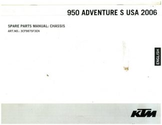 Official 2006 KTM 950 Adventure S Chassis Spare Parts Manual