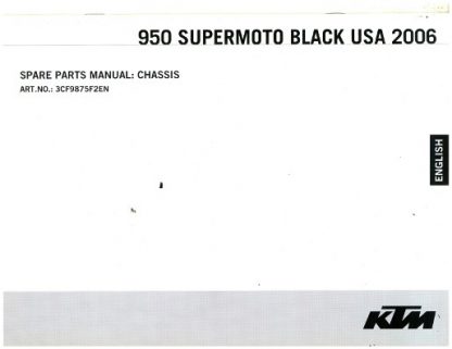 Official 2007 KTM 950 Supermoto Black Chassis Spare Parts Manual