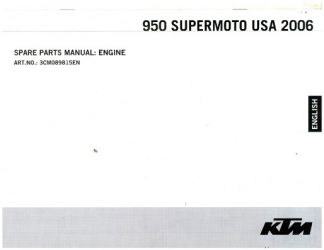 Official 2006 KTM 950 Supermoto Engine Spare Parts Manual