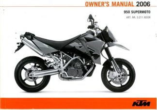Official 2006 KTM 950 Supermoto Owners Manual Paper In English