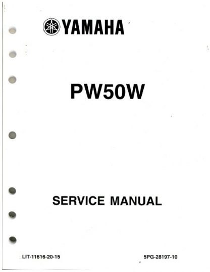 2007 - 2009 And 2012 - 2013 Yamaha PW50 Motorcycle Service Manual