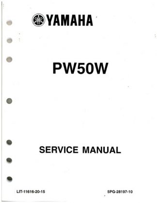 Used 2007-2009 And 2012 Yamaha PW50 Motorcycle Factory Service Manual