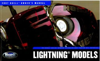 Official 2007 Buell Lightning Owners Manual