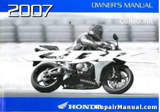 Official 2007 Honda CBR600RR Factory Owners Manual
