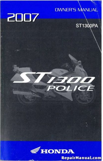 Official 2007 Honda ST1300P Owners Manual