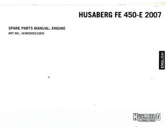 Official 2007 Husaberg FE450-E Engine Parts Manual
