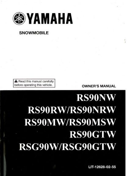 Official 2007 Nytro Yamaha RS90NW and 2007 Vector ER RS90RW Snowmobile Owners Manual