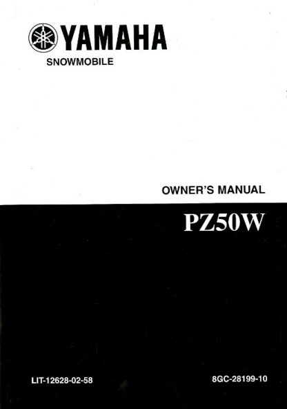Official 2007 Phazer Yamaha PZ50W Snowmobile Owners Manual