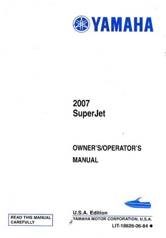 Official 2007 SJ700BF Yamaha WaveRunner Factory Owners Manual