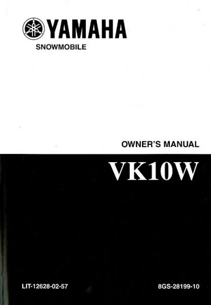 Official 2007 VK Professional Yamaha VK10W Snowmobile Owners Manual