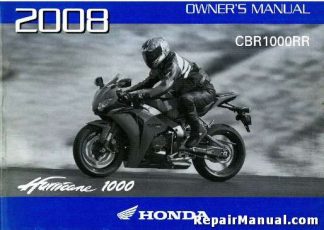 Official 2008 Honda CBR1000RR Factory Owners Manual