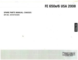 Official 2008 Husaberg FE650E/6 USA Chassis Parts Manual