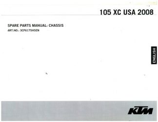 Official 2008 KTM 105 XC USA Chassis Spare Parts Manual