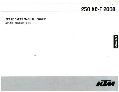 Official 2008 KTM 250 XC-F Engine Spare Parts Manual