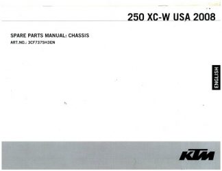 Official 2008 KTM 250 XC-W Chassis Spare Parts Manual
