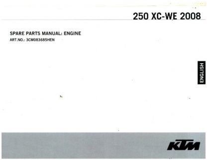 Official 2008 KTM 250 XC-WE Engine Spare Parts Manual