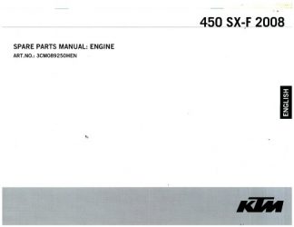 Official 2008 KTM 450 SX-F Engine Spare Parts Manual