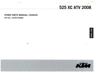 Official 2007 KTM 525 XC -W Chassis Spare Parts Manual