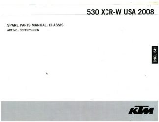 Official 2008 KTM 530 XCR-W Chassis Spare Parts Manual