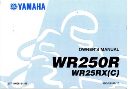 Official 2008 Yamaha WR250RXL Motorycle Owners Manual