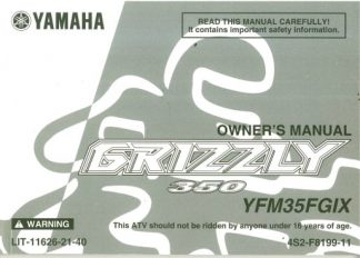 Official 2008 Yamaha YFM350FGIX Grizzly Owners Manual