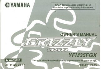Official 2008 Yamaha YFM350FGX Grizzly Owners Manual