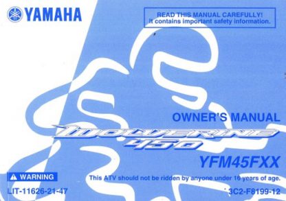 Official 2008 Yamaha YFM450FXX Wolverine Owners Manual
