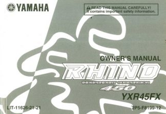 Official 2008 Yamaha YXR450FX Rhino ATV Owners Manual