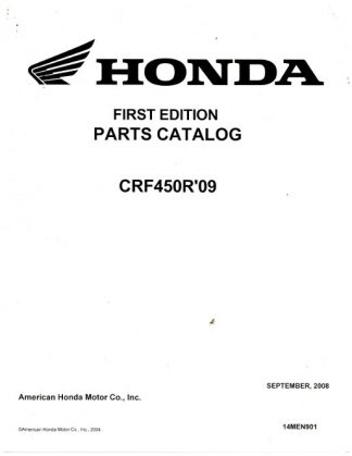 Official 2009 Honda CRF450R Factory Parts Manual