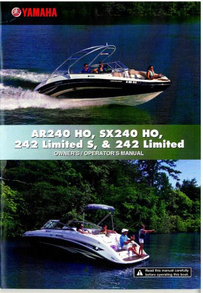 Official 2010 Yamaha SXT1800 242 Limited S AR240 And SX240 High Output Factory Owners Manual