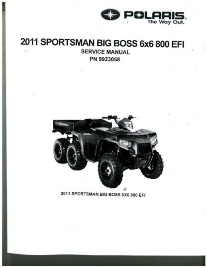 Official 2011 Polaris Sportsman 800 6X6 Factory Service Manual