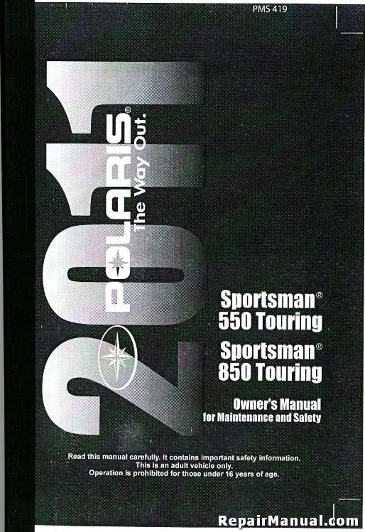 2011 Polaris Sportsman Touring EPS 550 850 Owners Manual