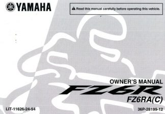 Official 2011 Yamaha FZ6RAB/ACB/ACO/AO Motorcycle Factory Owners Manual
