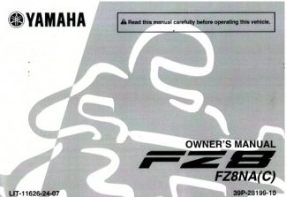 Official 2011 Yamaha FZ8NAB/FZ8NACB Factory Owners Manual