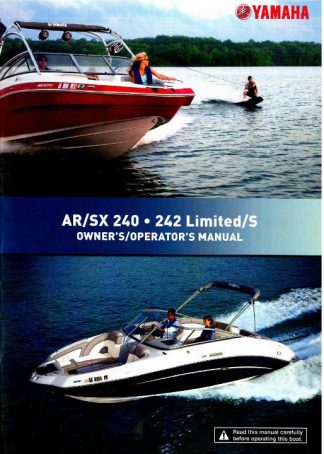Official 2011 Yamaha SXT1800 242 Limited S AR240 And SX240 High Output Factory Owners Manual