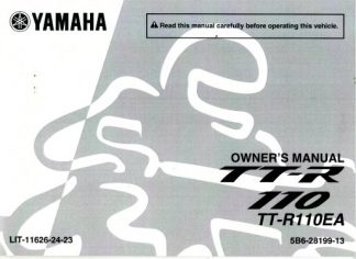 Official 2011 Yamaha TTR110E Factory Owners Manual