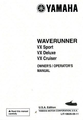 Official 2011 Yamaha WaveRunner VX VX1100 Owners Manual