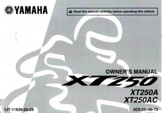 Official 2011 Yamaha XT250 Factory Owners Manual