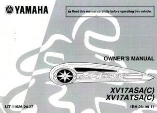 Official 2011 Yamaha XV17A Road Star Factory Owners Manual